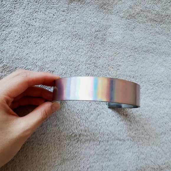 raver holographic metal choker necklace👽 - Picture 2 of 4